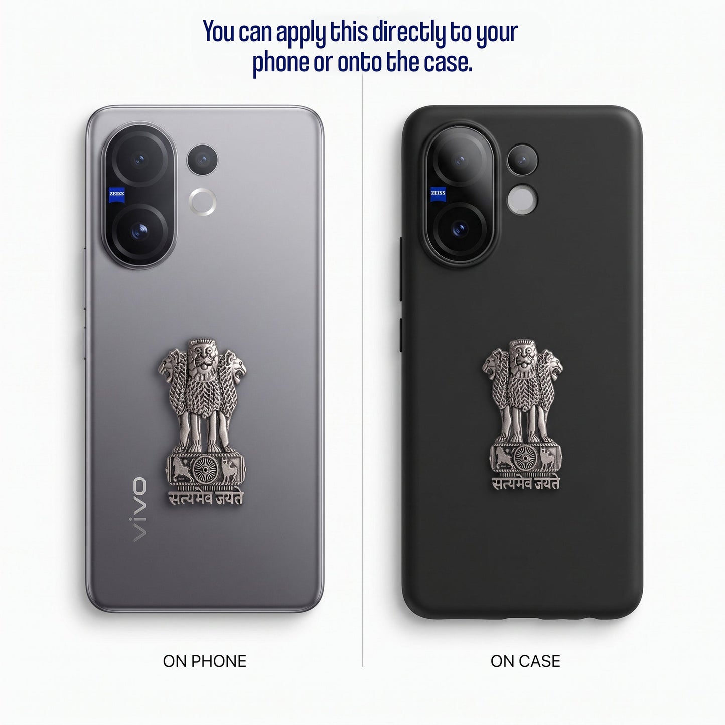 Vivo T4 Pro 5G Compatible Satyamev Jayate 3D Metal Emblem Sticker