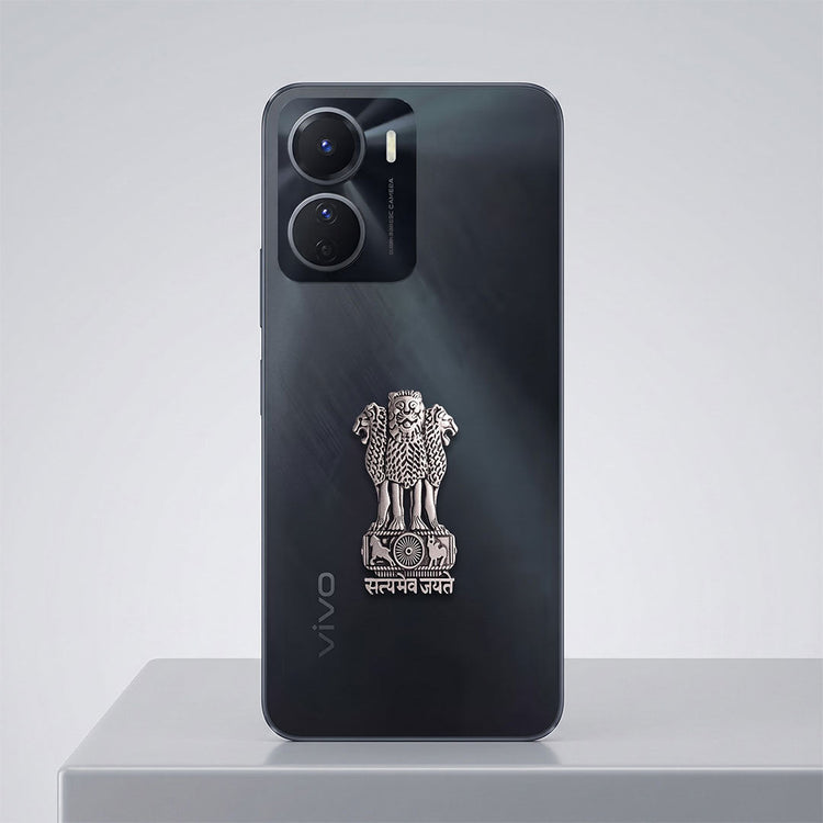 Vivo Y16 5G Compatible Satyamev Jayate 3D Metal Emblem Sticker