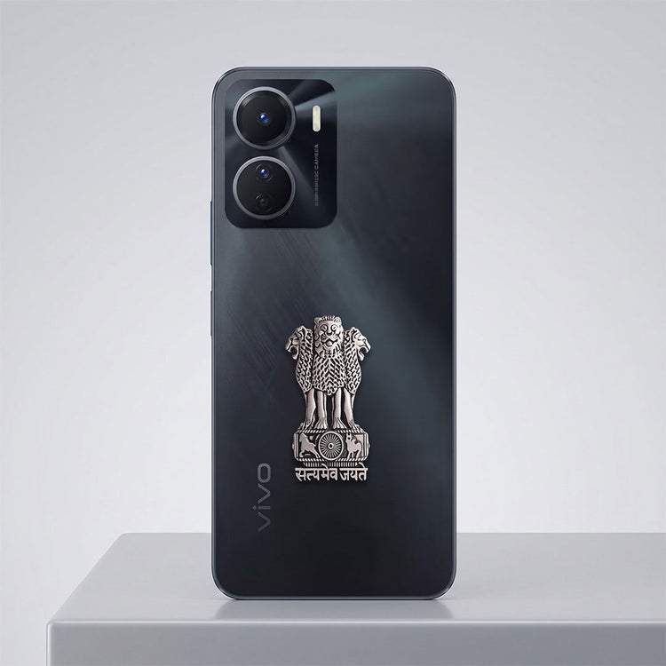 Vivo Y16 5G Compatible Satyamev Jayate 3D Metal Emblem Sticker