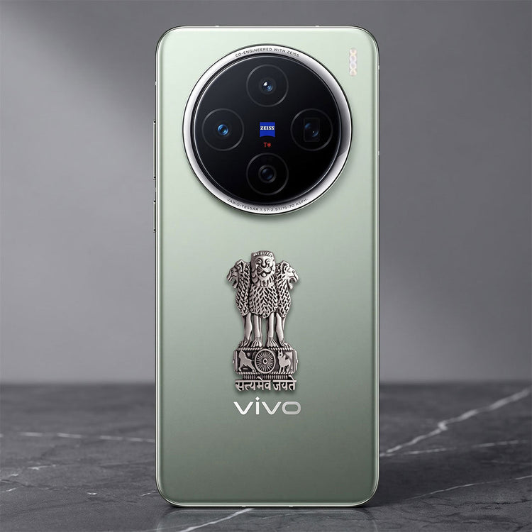 Vivo X100 5G Compatible Satyamev Jayate 3D Metal Emblem Sticker