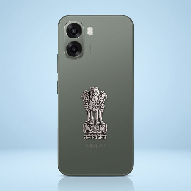 Oppo A6x 5G Compatible Satyamev Jayate 3D Metal Emblem Sticker