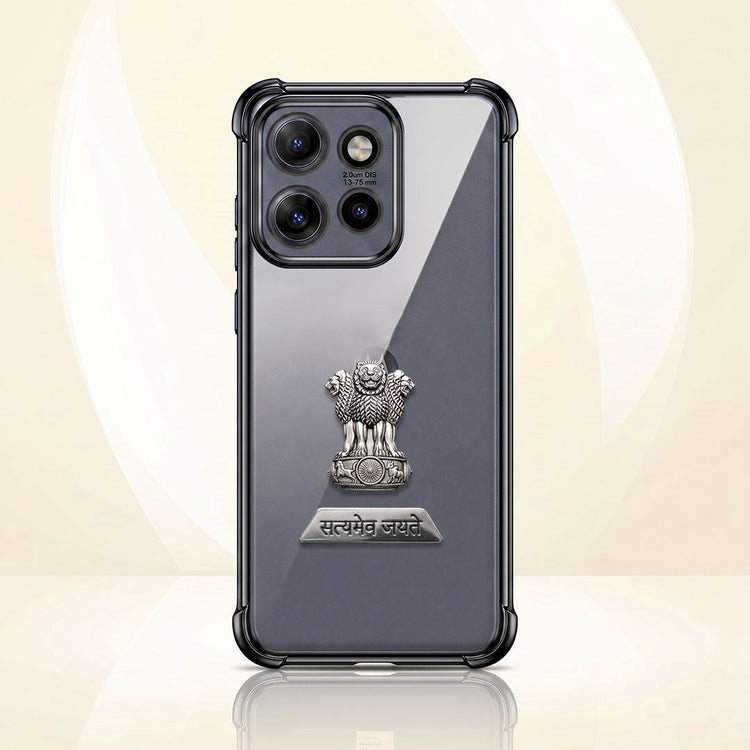 Motorola Edge 50 5G Satyamev Jayate 2-in-1 Emblem Transparent Shockproof Airbag Case