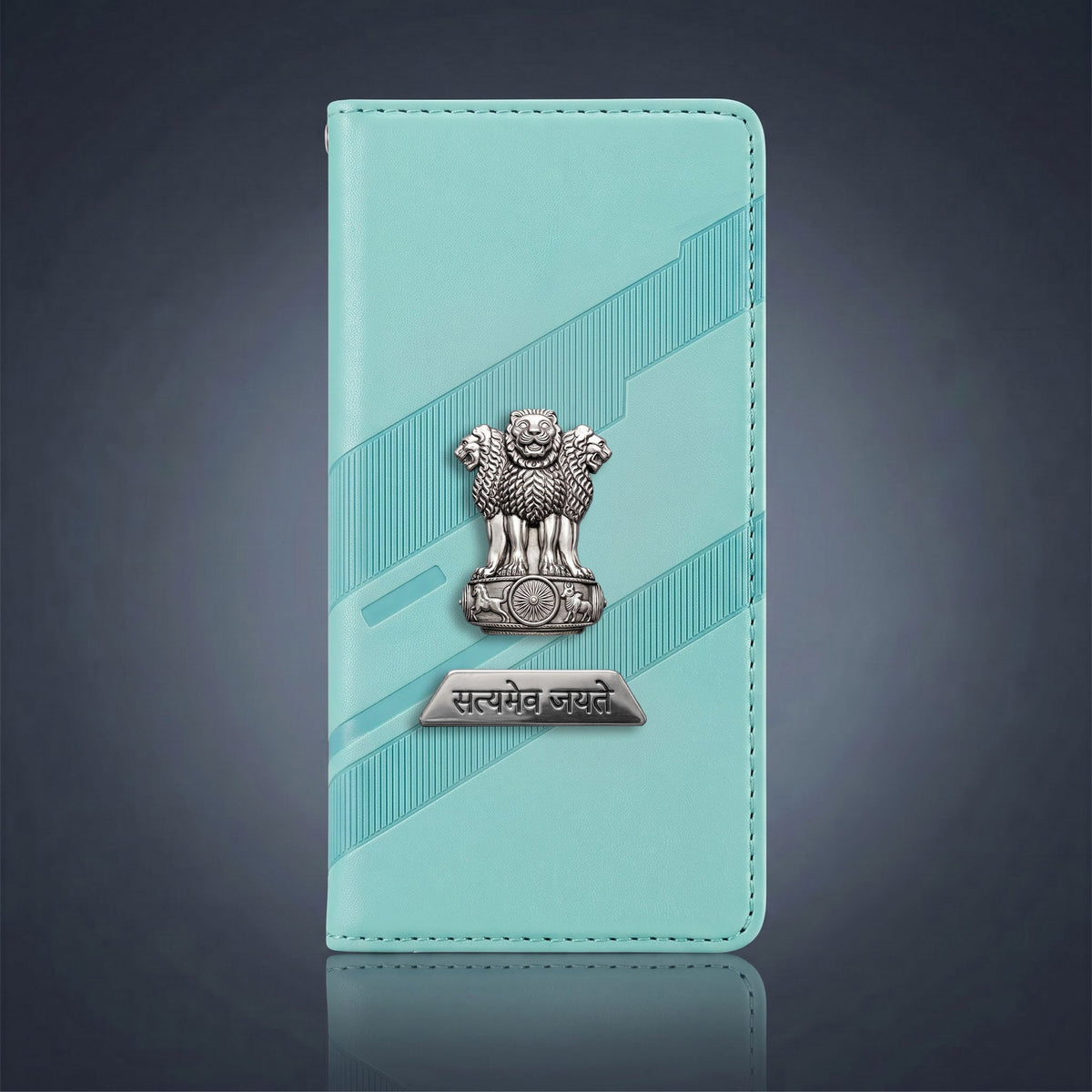 Vivo V50 5G Metal Satyamev Jayate 2-in-1 Emblem Magnetic Flip Wallet Case