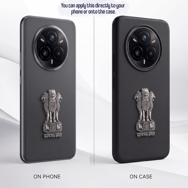 Realme 14 Pro+ 5G Compatible Satyamev Jayate 3D Metal Emblem Sticker