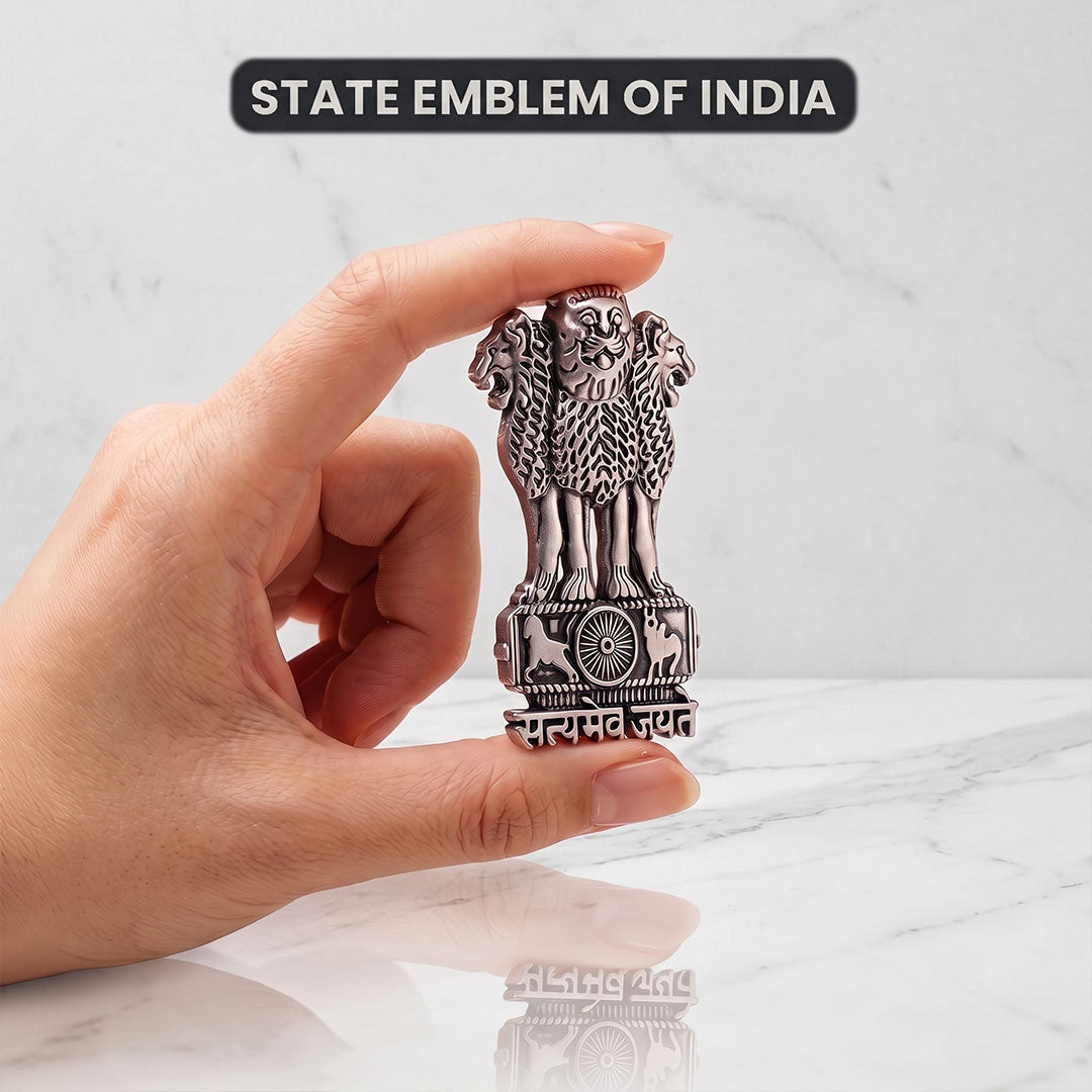 Vivo Y28 5G Compatible Satyamev Jayate 3D Metal Emblem Sticker