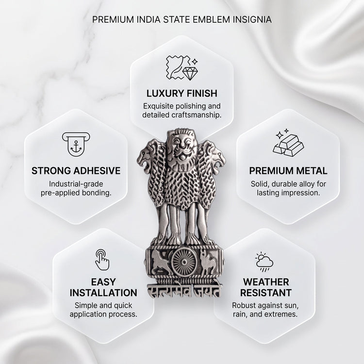 Realme P4X 5G Compatible Satyamev Jayate 3D Metal Emblem Sticker
