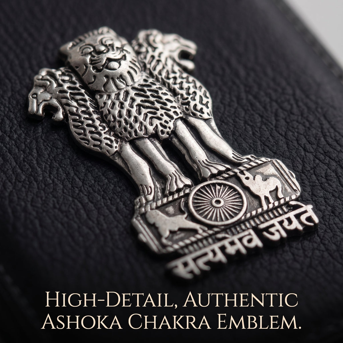 Oppo Reno 13 5G Satyamev Jayate 3D Metal Leather Back Case