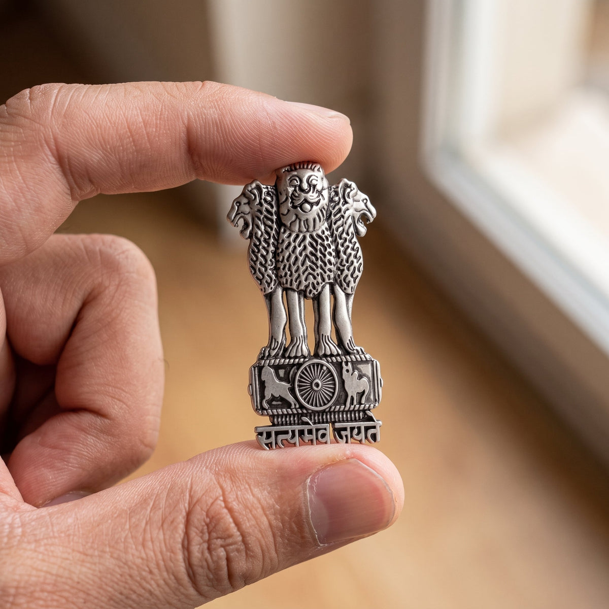 Vivo Y100 5G Compatible Satyamev Jayate 3D Metal Emblem Sticker