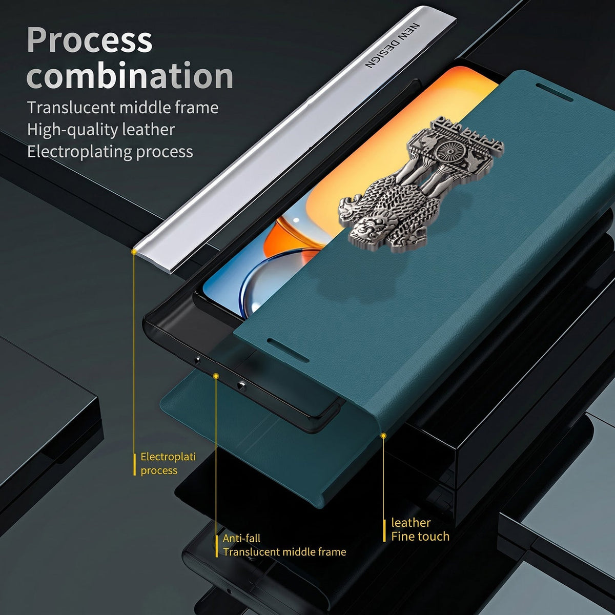 Motorola Edge 60 Pro 5G Satyamev Jayate Flip Leather Case