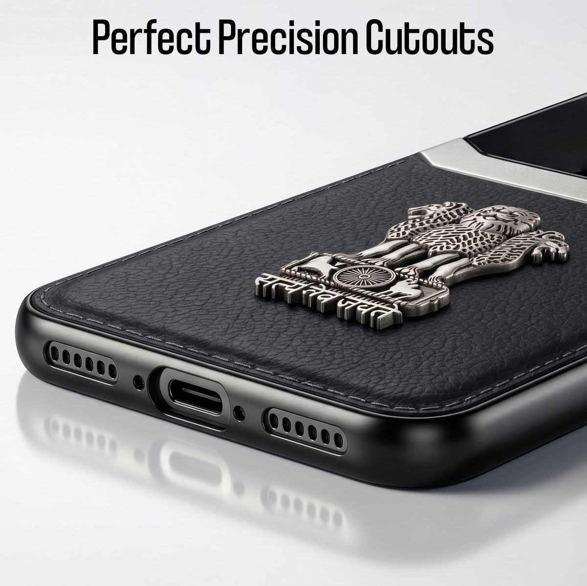 Vivo V60 5G Satyamev Jayate 3D Metal Leather Back Case