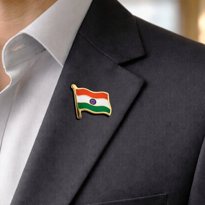 Indian Flag 100% Original Brass Badge